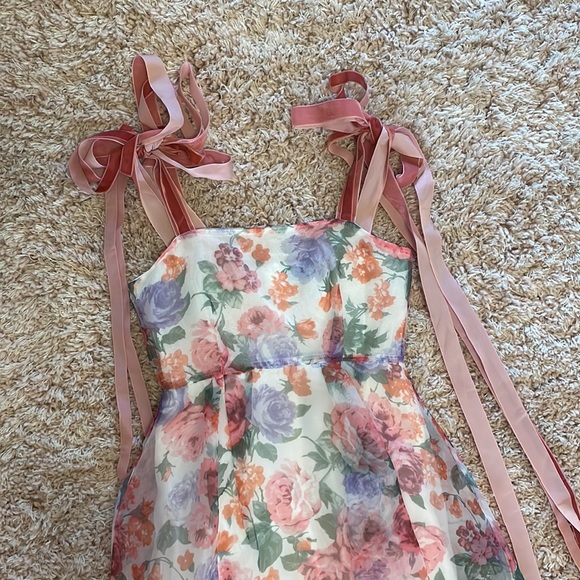 NWOT - Sister Jane bow strap midi dress in printed floral mesh - Picture 6 of 10